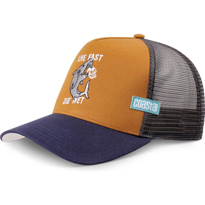 coastal-shark-die-wet-hft-brown-and-navy-blue-trucker-hat coastal-shark-die-wet-hft-brown-and-navy-blue-trucker-hat