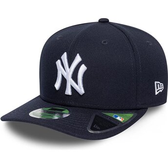 New Era Curved Brim 9SEVENTY Stretch Snap Player Replica New York Yankees MLB Navy Blue Snapback Cap