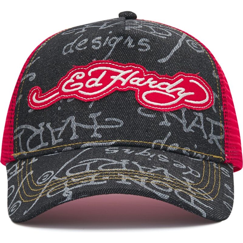 casquette-trucker-noire-et-rouge-don-denim-ed-hardy