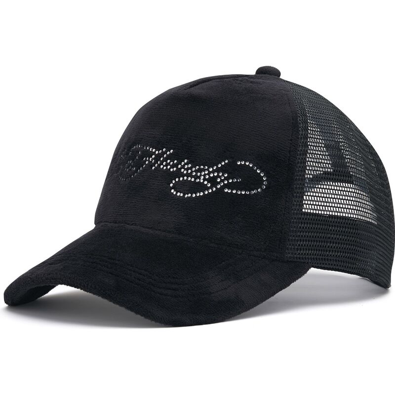 casquette-trucker-noire-core-silver-diamante-velour-ed-hardy