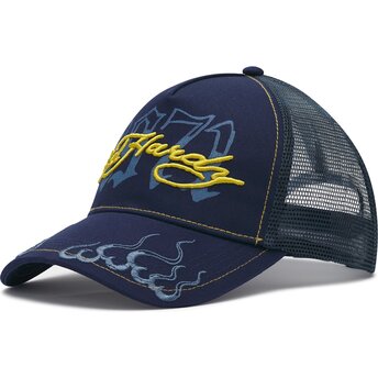 Ed Hardy 1971 Navy Blue and Yellow Trucker Hat