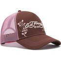 ed-hardy-skull-and-roses-brown-and-pink-trucker-hat