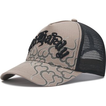Casquette trucker grise et noire Flaming Ed Hardy