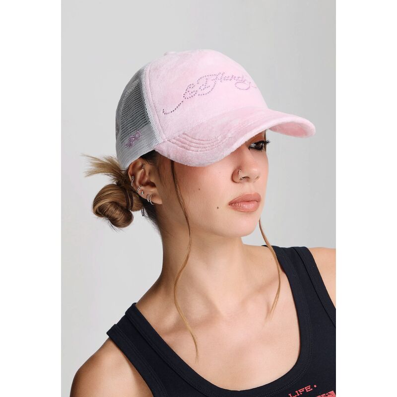 casquette-trucker-rose-et-blanche-diamante-velour-ed-hardy