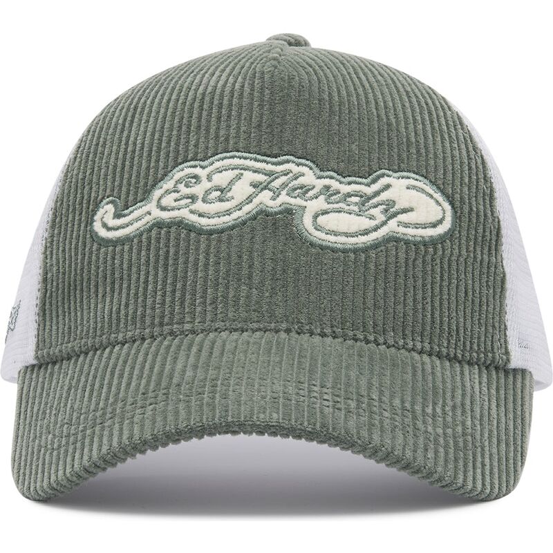 ed-hardy-embroidery-applique-cord-green-and-white-trucker-hat ed-hardy-embroidery-applique-cord-green-and-white-trucker-hat