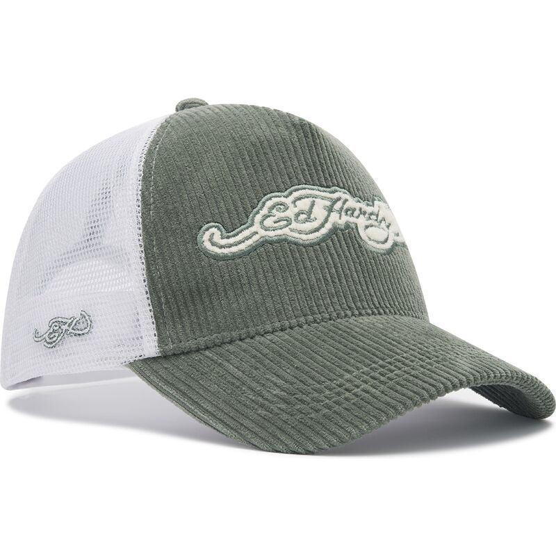 casquette-trucker-verte-et-blanche-embroidery-applique-cord-ed-hardy casquette-trucker-verte-et-blanche-embroidery-applique-cord-ed-hardy