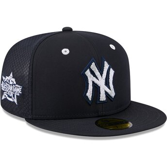 New Era Flat Brim 59FIFTY All Star Game Workout New York Yankees MLB Navy Blue Fitted Trucker Hat