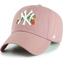 47-brand-curved-brim-youth-clean-up-icon-alt-strawberry-new-york-yankees-mlb-pink-adjustable-cap