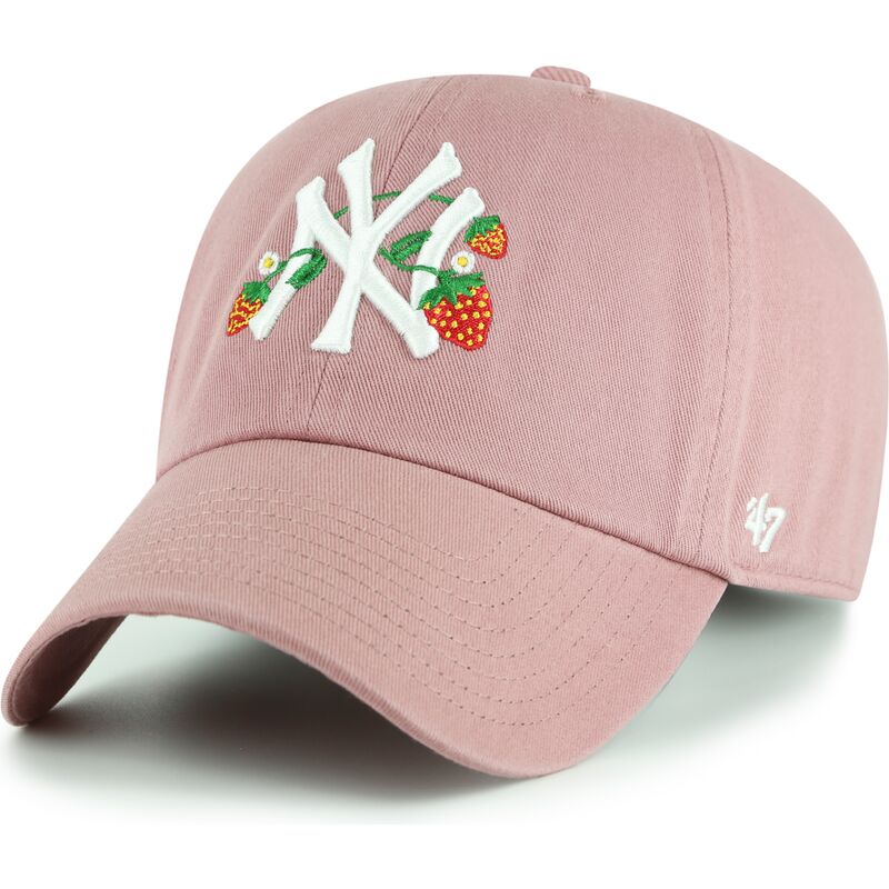 47-brand-curved-brim-youth-clean-up-icon-alt-strawberry-new-york-yankees-mlb-pink-adjustable-cap
