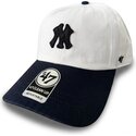 casquette-courbee-beige-et-bleue-marine-ajustable-clean-up-contemporary-two-tone-new-york-yankees-mlb-47-brand