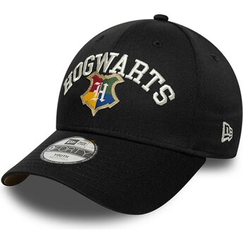 New Era Curved Brim Youth 9FORTY Wordmark Harry Potter Hogwarts Black Snapback Cap