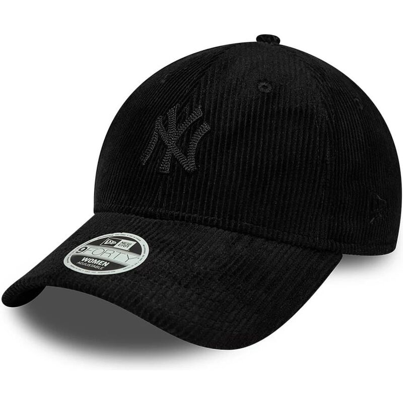 casquette-courbee-noire-ajustable-pour-femme-avec-logo-noir-9forty-cord-new-york-yankees-mlb-new-era casquette-courbee-noire-ajustable-pour-femme-avec-logo-noir-9forty-cord-new-york-yankees-mlb-new-era