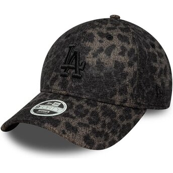 Casquette courbée léopard ajustable pour femme avec logo noir 9FORTY Lionpard Cosy Los Angeles Dodgers MLB New Era