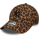 casquette-courbee-leopard-ajustable-pour-femme-avec-logo-noir-9forty-lionpard-cord-new-york-yankees-mlb-new-era