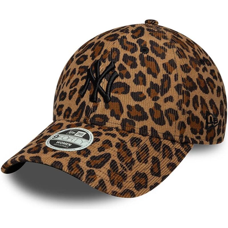 new-era-curved-brim-women-black-logo-9forty-leopard-cord-new-york-yankees-mlb-leopard-adjustable-cap