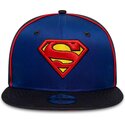 casquette-plate-bleue-snapback-pour-enfant-9fifty-piping-superman-dc-comics-new-era