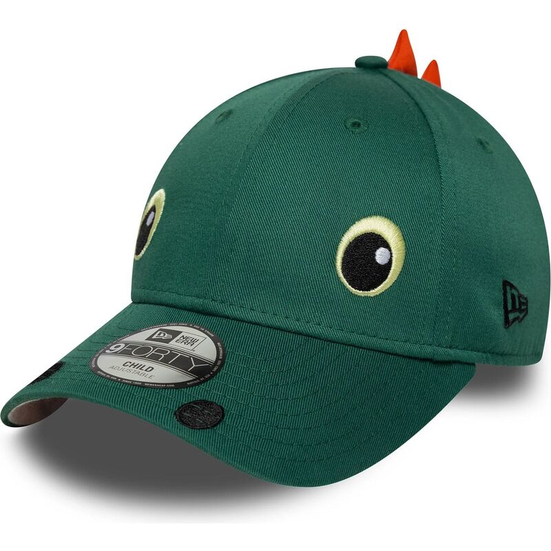casquette-courbee-verte-snapback-pour-enfant-9forty-dino-face-new-era