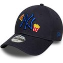 casquette-courbee-bleue-marine-ajustable-pour-enfant-avec-logo-bleu-marine-9forty-food-icon-new-york-yankees-mlb-new-era