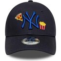 casquette-courbee-bleue-marine-ajustable-pour-enfant-avec-logo-bleu-marine-9forty-food-icon-new-york-yankees-mlb-new-era