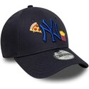 casquette-courbee-bleue-marine-ajustable-pour-enfant-avec-logo-bleu-marine-9forty-food-icon-new-york-yankees-mlb-new-era