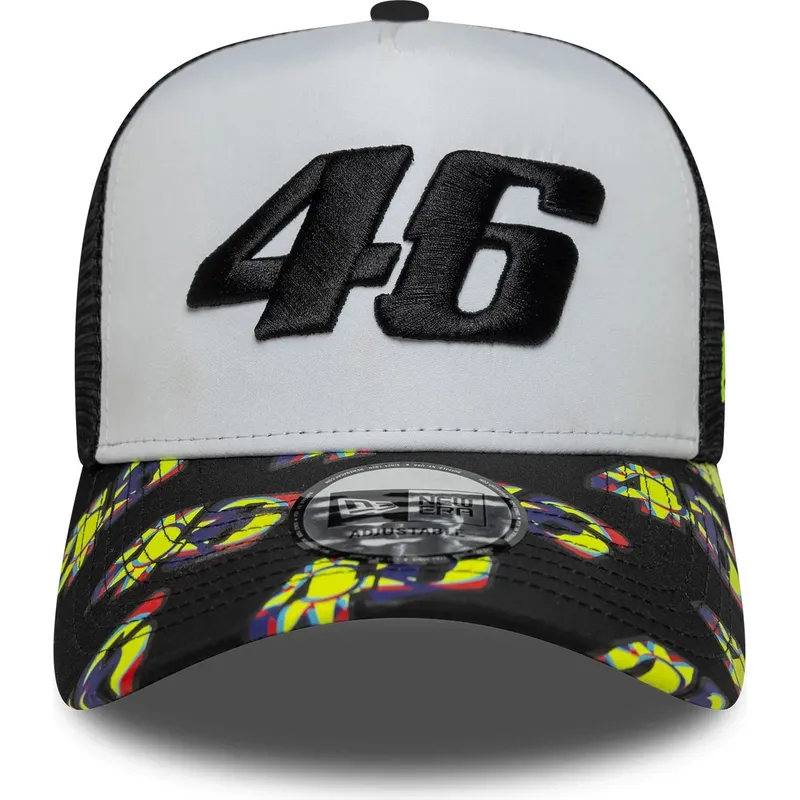 new-era-e-frame-print-visor-valentino-rossi-vr46-motogp-black-and-white-trucker-hat