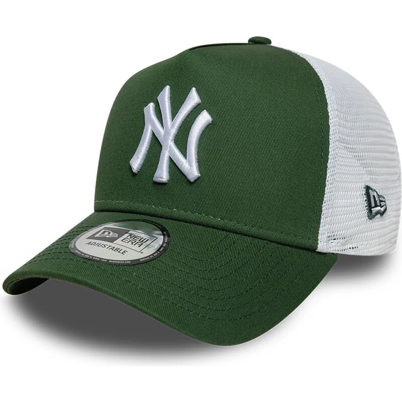 casquette-trucker-verte-et-blanche-a-frame-league-essential-new-york-yankees-mlb-new-era