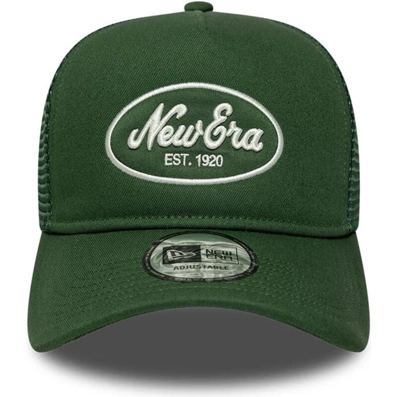 casquette-trucker-verte-a-frame-oval-patch-foam-new-era casquette-trucker-verte-a-frame-oval-patch-foam-new-era
