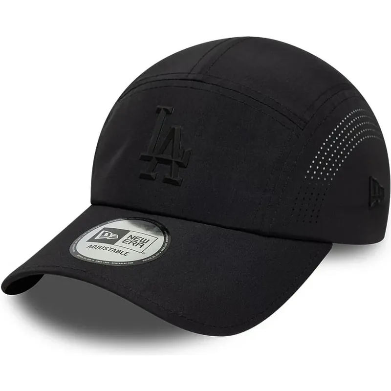 casquette-trucker-noire-avec-logo-noir-runner-tech-midi-los-angeles-dodgers-mlb-new-era