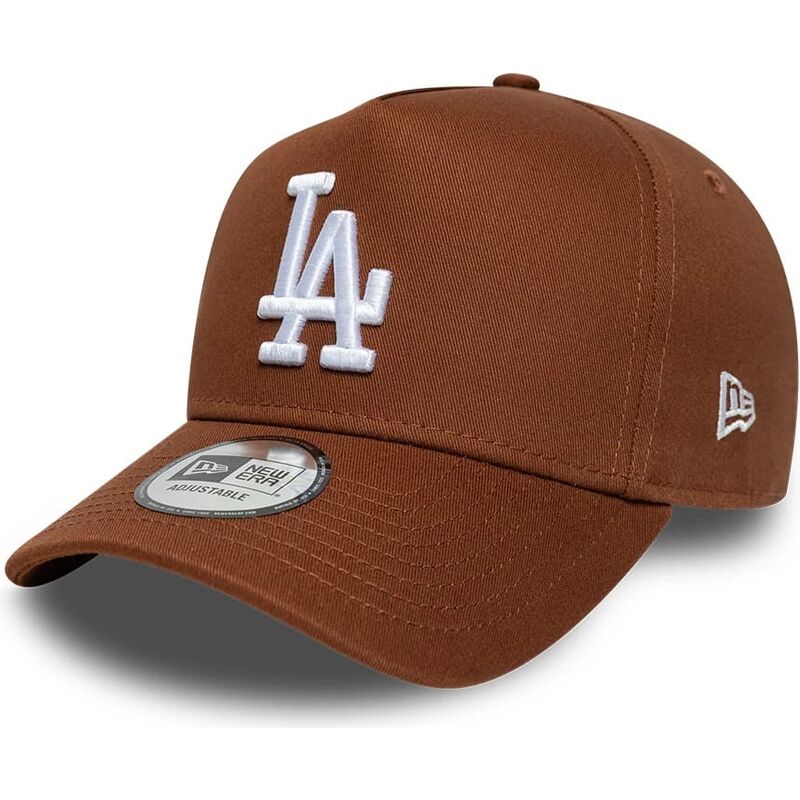casquette-courbee-marron-snapback-e-frame-league-essential-los-angeles-dodgers-mlb-new-era