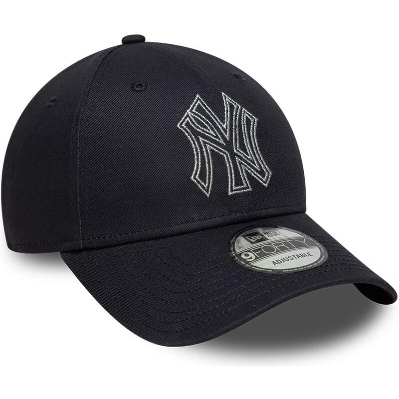 new-era-curved-brim-9forty-metallic-outline-new-york-yankees-mlb-navy-blue-adjustable-cap