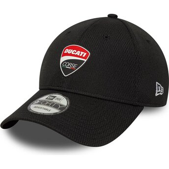 New Era Curved Brim 9FORTY Dashmark Mesh Ducati Motor MotoGP Black Adjustable Cap
