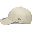 casquette-courbee-beige-ajustable-avec-logo-marron-9forty-faux-pony-infill-los-angeles-dodgers-mlb-new-era