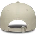 new-era-curved-brim-brown-logo-9forty-faux-pony-infill-los-angeles-dodgers-mlb-beige-adjustable-cap