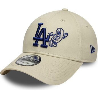 Casquette courbée beige et bleue ajustable 9FORTY Food Icon Los Angeles Dodgers MLB New Era