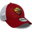 casquette-trucker-rouge-et-blanche-ajustable-9forty-league-associazione-sportiva-roma-serie-a-new-era