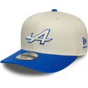 casquette-courbee-beige-et-bleue-snapback-9seventy-stretch-snap-contrast-visor-alpine-f1-team-formula-1-new-era