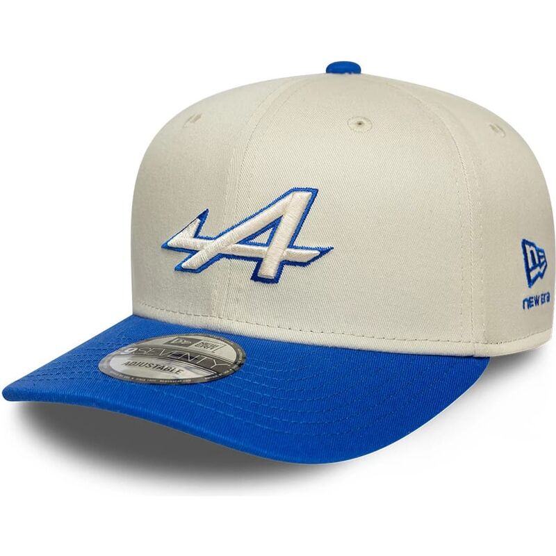 casquette-courbee-beige-et-bleue-snapback-9seventy-stretch-snap-contrast-visor-alpine-f1-team-formula-1-new-era casquette-courbee-beige-et-bleue-snapback-9seventy-stretch-snap-contrast-visor-alpine-f1-team-formula-1-new-era