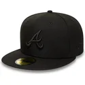 casquette-plate-noire-ajustee-avec-logo-noir-59fifty-atlanta-braves-mlb-new-era
