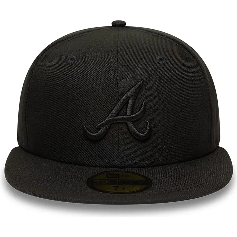 new-era-flat-brim-black-logo-59fifty-atlanta-braves-mlb-black-fitted-cap new-era-flat-brim-black-logo-59fifty-atlanta-braves-mlb-black-fitted-cap