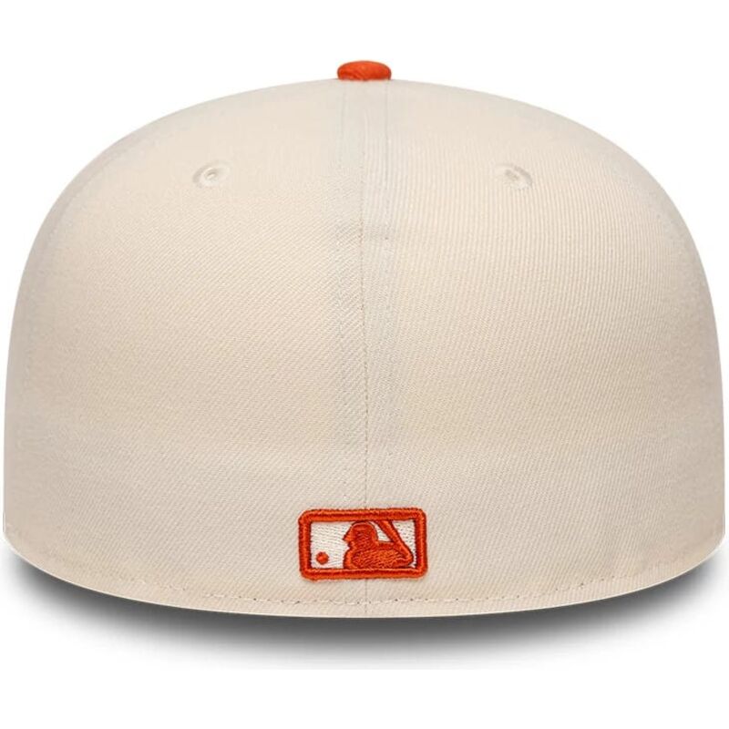 new-era-flat-brim-orange-logo-59fifty-league-essential-new-york-yankees-mlb-beige-and-orange-fitted-cap new-era-flat-brim-orange-logo-59fifty-league-essential-new-york-yankees-mlb-beige-and-orange-fitted-cap