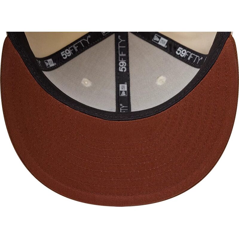 new-era-flat-brim-brown-logo-59fifty-league-essential-new-york-yankees-mlb-brown-and-beige-fitted-cap