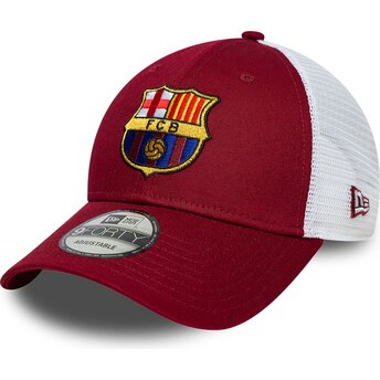 New Era 9FORTY League FC Barcelona LALIGA Red and White Adjustable Trucker Hat
