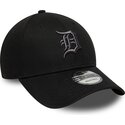 casquette-courbee-noire-ajustable-avec-logo-grise-9forty-league-essential-detroit-tigers-mlb-new-era