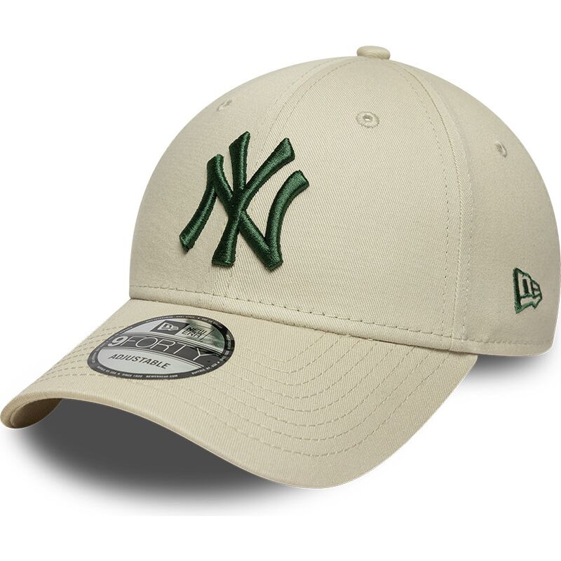 new-era-curved-brim-dark-green-logo-9forty-league-essential-new-york-yankees-mlb-beige-adjustable-cap new-era-curved-brim-dark-green-logo-9forty-league-essential-new-york-yankees-mlb-beige-adjustable-cap
