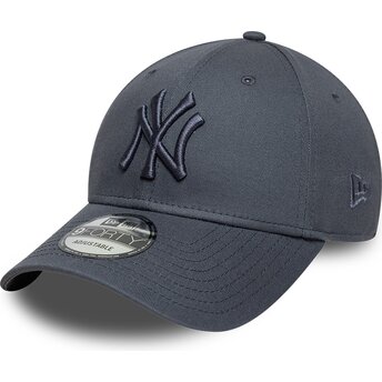 New Era Curved Brim Dark Grey Logo 9FORTY League Essential New York Yankees MLB Dark Grey Adjustable Cap