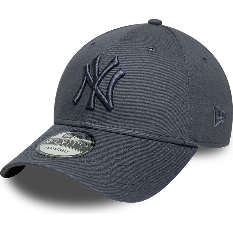 new-era-curved-brim-dark-grey-logo-9forty-league-essential-new-york-yankees-mlb-dark-grey-adjustable-cap