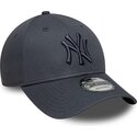 casquette-courbee-grise-fonce-ajustable-avec-logo-grise-fonce-9forty-league-essential-new-york-yankees-mlb-new-era