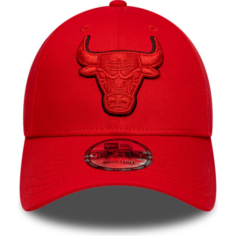 casquette-courbee-rouge-ajustable-avec-logo-rouge-9forty-outline-chicago-bulls-nba-new-era