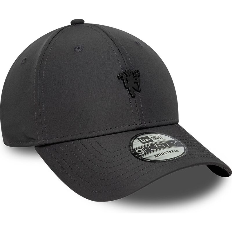 casquette-courbee-grise-fonce-ajustable-avec-logo-noir-9forty-metal-manchester-united-football-club-premier-league-new-era casquette-courbee-grise-fonce-ajustable-avec-logo-noir-9forty-metal-manchester-united-football-club-premier-league-new-era
