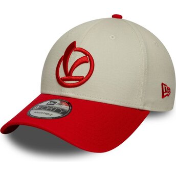 New Era Curved Brim 9FORTY Contrast Visor Vespa Piaggio Red and Beige Adjustable Cap